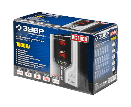 Зубр АСН-1000-1-Ц, Мощность: 1 кВА, Установка: Напольная, - 8