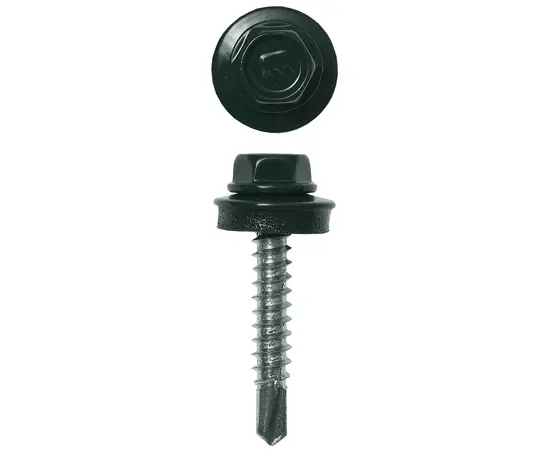 Саморезы Зубр СКД 4,8х29 мм кровельные для деревянной обрешетки RAL 6005 коробка, Длина (мм): 29