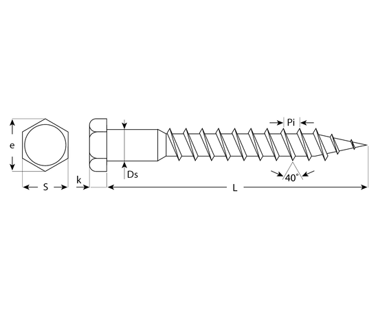 Шурупы Зубр ШДШ 12х100 мм с шестигранной головкой (DIN 571) промфасовка, Длина (мм): 100, - 3