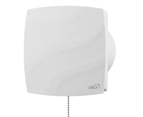 ERA Wave 100C-02, Диаметр: 100 мм, Обратный клапан: Есть, Таймер: Нет, Датчик влажности: Нет, Цвет: Белый, Тип подшипника: Скольжения, Управление: Шнурковое
