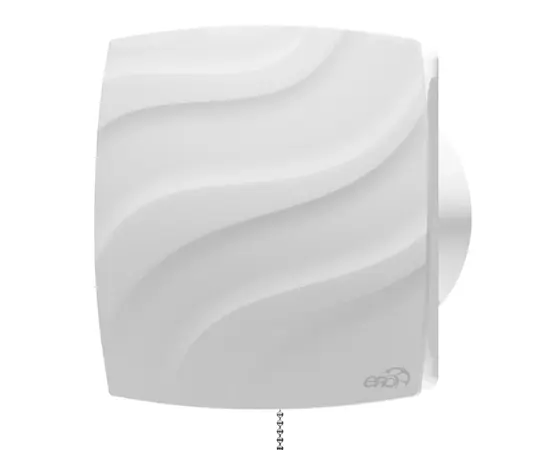 ERA Wave 120C-02, Диаметр: 120 мм, Обратный клапан: Есть, Таймер: Нет, Датчик влажности: Нет, Цвет: Белый, Тип подшипника: Скольжения, Управление: Шнурковое