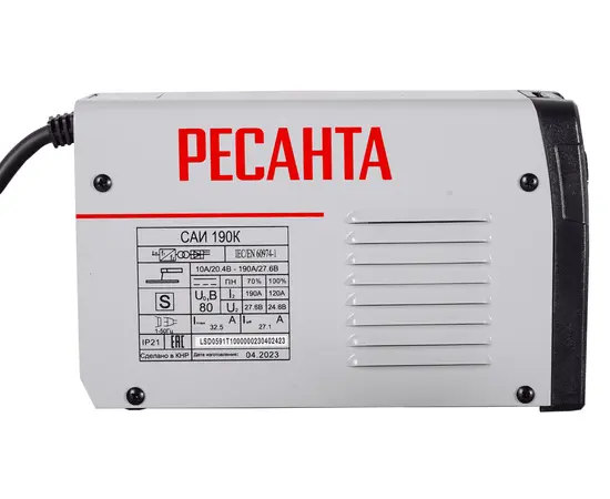 Ресанта САИ 190К, Макс. сварочный ток: 190 А, - 3
