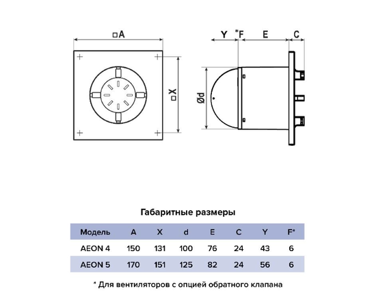 Diciti Aeon 4С, Диаметр: 100 мм, Управление: Выключатель, Датчик влажности, таймер и фотодатчик: Нет, - 9