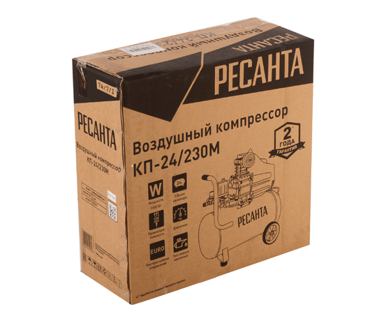 Ресанта КП-24/230М, Макс. производительность (л/мин): 230, Объем ресивера (л): 24, - 9