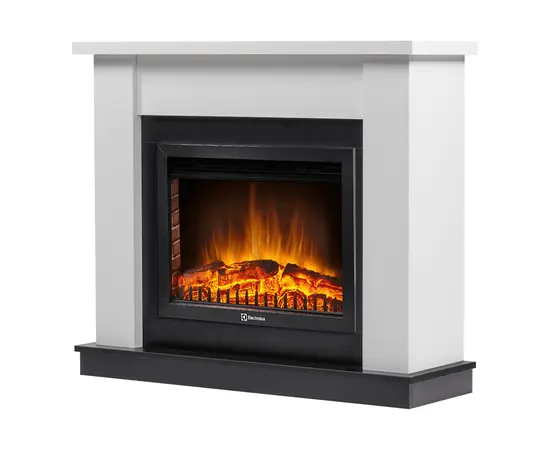 Каминокомплект Firelight: Очаг EFP/P-2520LS N , портал Canto 25 белый, Цвет: Белый с черным, - 2