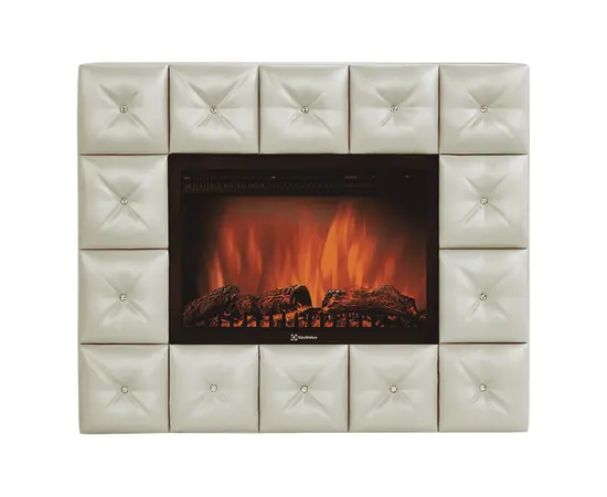 Каминокомплект: Очаг Electrolux EFP/P-3020LS с порталом Firelight Crystal 30 светлая экокожа, Цвет: Светлая экокожа
