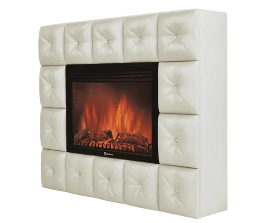 Каминокомплект: Очаг Electrolux EFP/P-3020LS с порталом Firelight Crystal 30 светлая экокожа, Цвет: Светлая экокожа, - 2