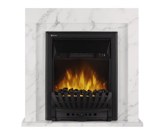 Каминокомплект: Очаг Electrolux EFP/P-1020LS, портал Simple Classic белый мрамор, Цвет: Белый мрамор