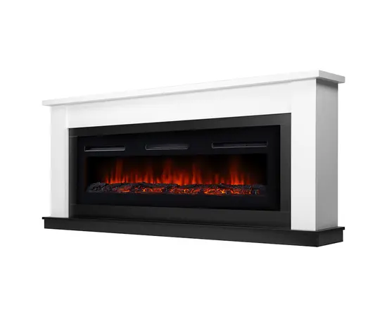 Каминокомплект: Очаг Electrolux Infinity EFP/P-1600ULS, портал Canto Long белый с черным, Цвет: Белый, - 2 Каминокомплект: Очаг Electrolux Infinity EFP/P-1600ULS, портал Canto Long белый с черным, Цвет: Белый, - 2