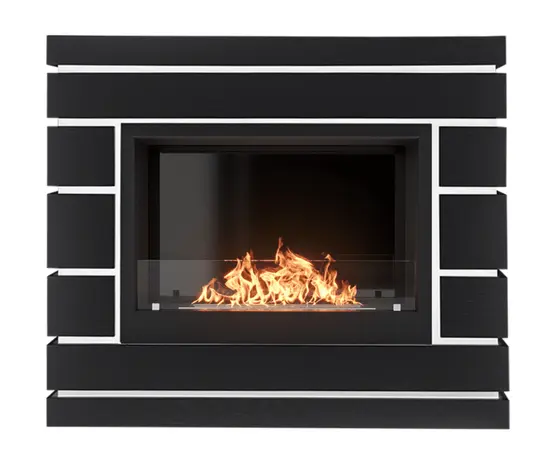 Каминокомплект: Биокамин Firelight BFP/P-2520, портал Moderno 25 шпон чёрный дуб, Цвет: Черный дуб