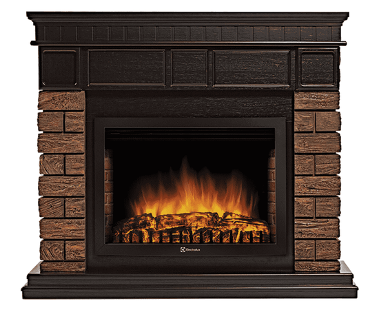 Firelight Bricks Wood 25 камень коричневый, шпон темный дуб, Цвет: Темный дуб, - 2