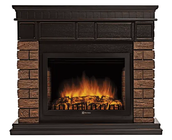 Firelight Bricks Wood 30 камень коричневый, шпон темный дуб, Цвет: Темный дуб, - 2