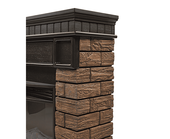 Firelight Bricks Wood 25 камень коричневый, шпон темный дуб, Цвет: Темный дуб, - 4