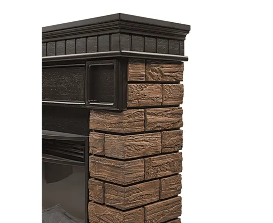 Firelight Bricks Wood 30 камень коричневый, шпон темный дуб, Цвет: Темный дуб, - 4