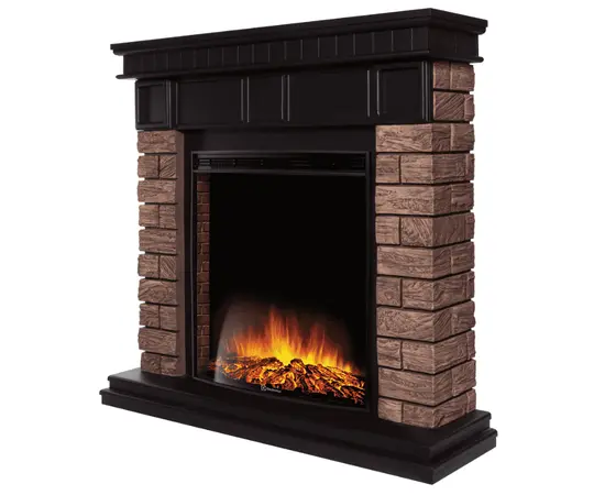 Firelight Bricks Wood Classic камень темный, шпон венге