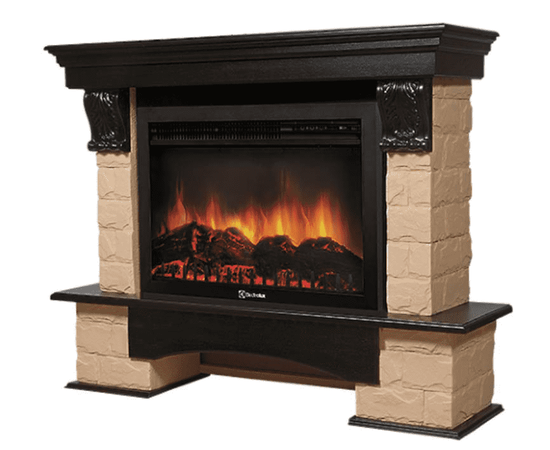 Firelight Forte 30U (угловой) камень бежевый, шпон темный дуб