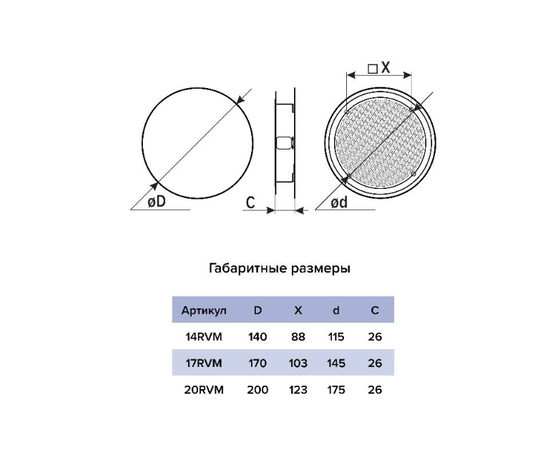 Era 14RVM, Диаметр: 140 мм, Цвет: Белый, - 6