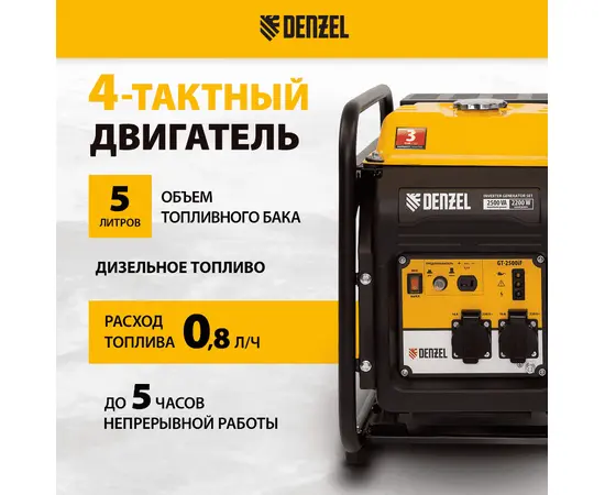 Denzel GT-2500iF, Макс. мощность: 2,5 кВт, - 4