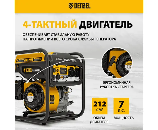 Denzel GK-2200iF, Макс. мощность: 2,2 кВт, - 3