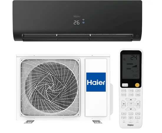 Haier AS70S2SF2FA-B/1U70S2SJ2FA, Рекомендуемая площадь и мощность: 70 м² - 7 кВт, Цвет: Чёрный
