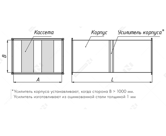 Неватом ГП-400*300-1000-100/2-оц.-0.7-т2.т2, Типоразмер (мм): 400х300, Длина (мм): 1000, - 4