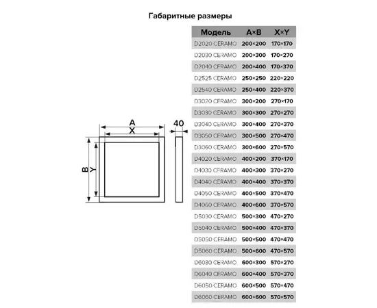 Evecs D6060 ceramo, Типоразмер (мм): 600х600, - 4 Evecs D6060 ceramo, Типоразмер (мм): 600х600, - 4