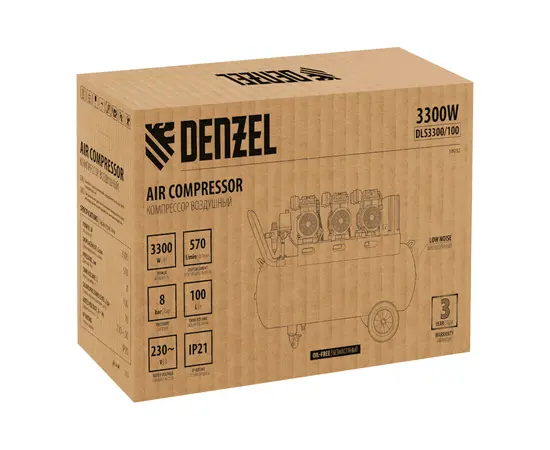 Denzel DLS 3300/100, Мощность (кВт): 3,3, - 10