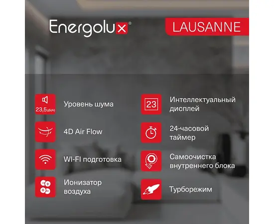 Energolux SAS24AR1-A/SAU24AR1-A, Рекомендуемая площадь и мощность: 70 м² - 7 кВт, - 19