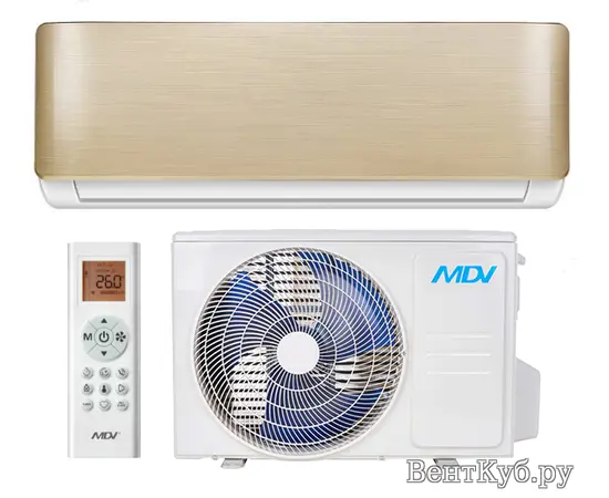 MDV MDSA-07HRN1 / MDOA-07HN1 (Gold), Рекомендуемая площадь и мощность: 20 м² - 2 кВт, Тип кондиционера: Неинверторный