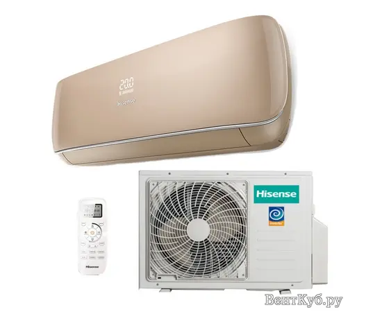 Hisense AS-13UR4SVPSC5(С), Рекомендуемая площадь и мощность: 35 м² - 3,5 кВт, Тип кондиционера: Инверторный, Цвет: Золотой