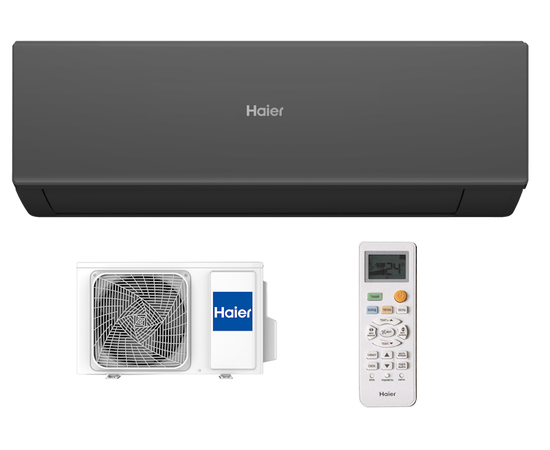 Haier AS25HQJ1HRA-B/1U25HQJ1FRA, Рекомендуемая площадь и мощность: 25 м² - 2,5 кВт, Цвет: Чёрный