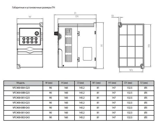 BVM VFC400-003/004-GP43 3,7 кВт, Мощность: 3/3,7 кВт, Напряжение: Вход 3х380В / Выход 3х380В, - 4