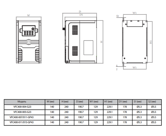 BVM VFC400-007-G23 7,5 кВт, Мощность: 7,5 кВт, Напряжение: Вход 1х220В / Выход 3х220В, - 6