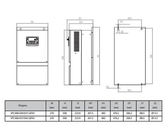 BVM VFC400-00A-G23 0,4 кВт, Мощность: 0,4 кВт, Напряжение: Вход 1х220В / Выход 3х220В, - 8