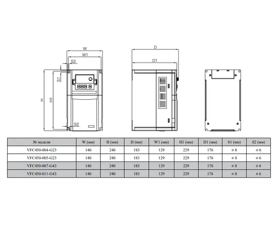 BVM VFC450-00A-G23 0,4 кВт, Мощность: 0,4 кВт, Напряжение: Вход 1х220В / Выход 3х220В, - 4