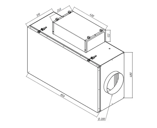 Alasca P700ECE9, Мощность нагревателя (кВт): 9, Производительность (м³/ч): 700, - 7