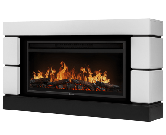 Каминокомплект: Очаг Electrolux EFP/P-4220LS, портал Moderno 42/40/36, белый, Цвет: Белый с черным