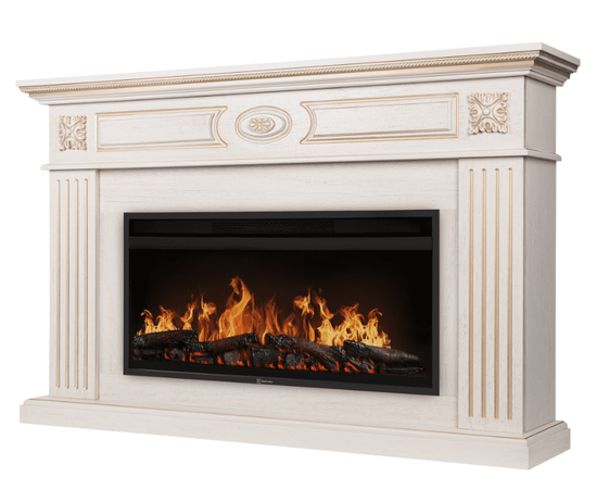 Каминокомплект: Очаг Electrolux EFP/P-4220LS, портал Siena 42/40/36, сл. кость с зол. патиной