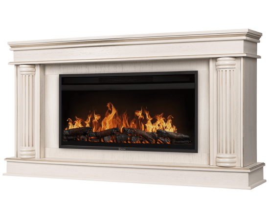 Каминокомплект: Очаг Electrolux EFP/P-4220LS, портал Olympia 42/40/36, сл. кость с зол. патиной