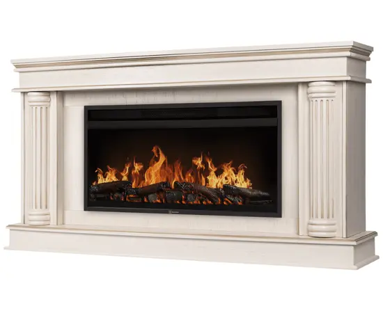 Каминокомплект: Очаг Electrolux EFP/P-4220LS, портал Olympia 42/40/36, сл. кость с зол. патиной