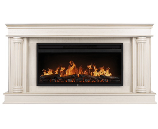 Каминокомплект: Очаг Electrolux EFP/P-4220LS, портал Olympia 42/40/36, сл. кость с зол. патиной, - 2