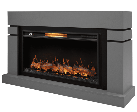 Каминокомплект: Очаг Electrolux EFP/P-4220LS, портал Lindos 42/40/36, светло-серый, р/в, Цвет: Светло-серый