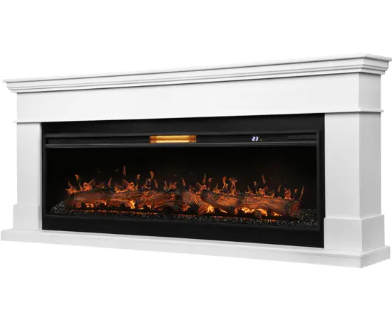 Каминокомплект: Очаг Royal Thermo Aurora RTFP/P-AR60LS, портал California 60 W, белый