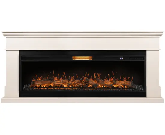 Каминокомплект: Очаг Royal Thermo Aurora RTFP/P-AR60LS, портал California 60 IV, молочный, - 2