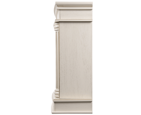 Каминокомплект: Очаг Royal Thermo Aurora RTFP/P-AR60LS, портал Olympia 60 сл. кость с зол. патиной, Цвет: Белый дуб с золотой патиной, - 3
