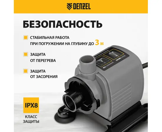 Denzel FNP18-14, Номинальный расход воды (л/мин): 750, - 4