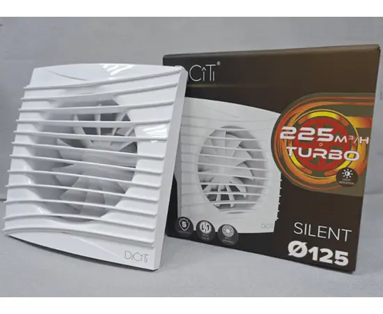 Diciti Silent 5C Turbo, Диаметр: 125 мм, Цвет: Белый, Датчик влажности, таймер и фотодатчик: Нет, - 9
