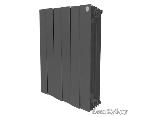 Royal Thermo PianoForte 500/Noir Sable x12, Количество секций (шт): 12, Межосевое расстояние (мм): 500, Подключение: Боковое