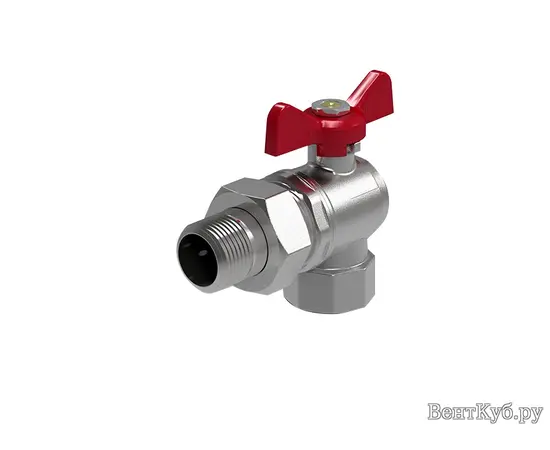 Кран шаровый угловой Royal Thermo Optimal 1" НГ, бабочка Кран шаровый угловой Royal Thermo Optimal 1" НГ, бабочка