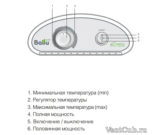 Ballu BEC/EZMR-500, Мощность: 0,5 кВт, Вид управления : Механическое , - 4